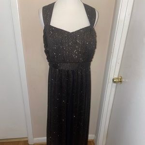 High low black glitter dress